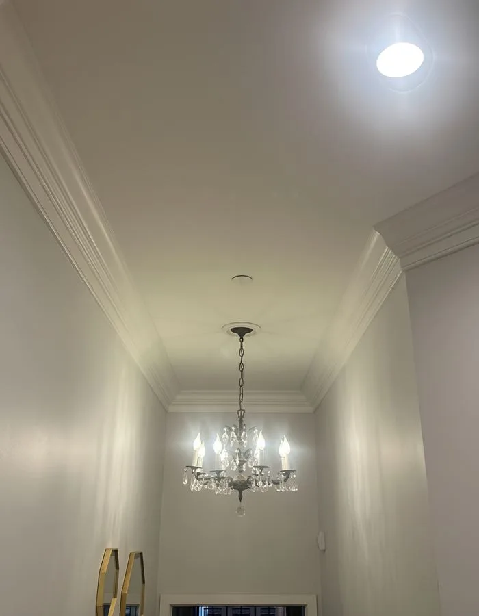 Hallway trim and crown molding installation in Chester County PA by LM Legacy Remodeling
