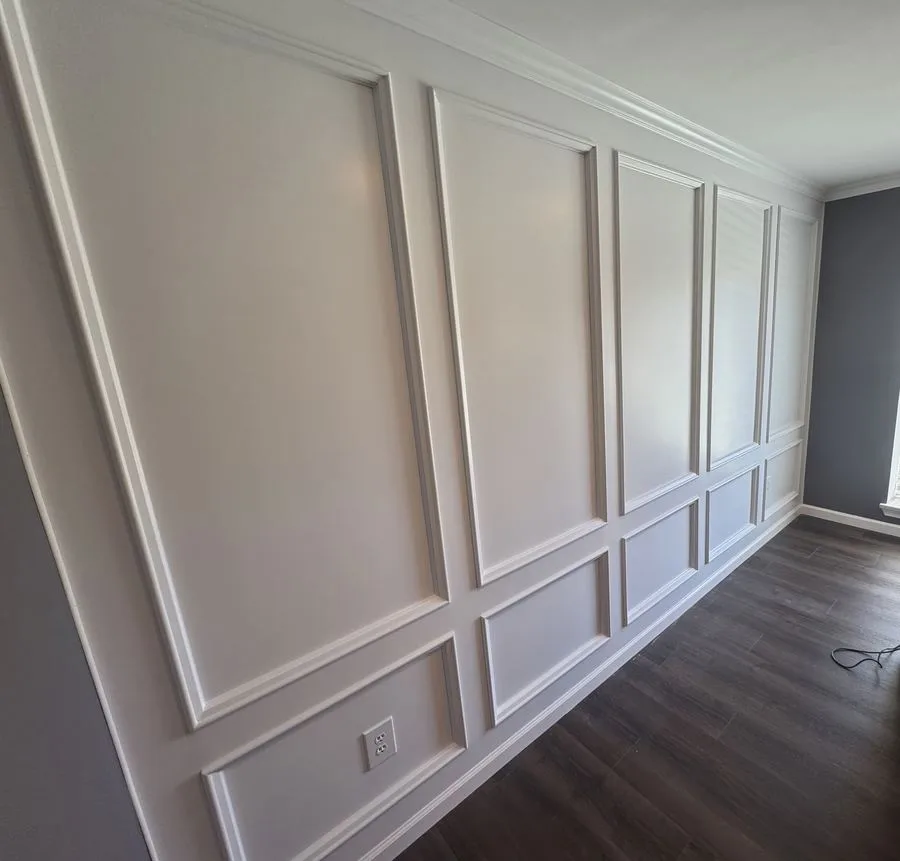 Floor-to-ceiling panel wainscoting installed by LM Legacy Remodeling in Delaware County PA